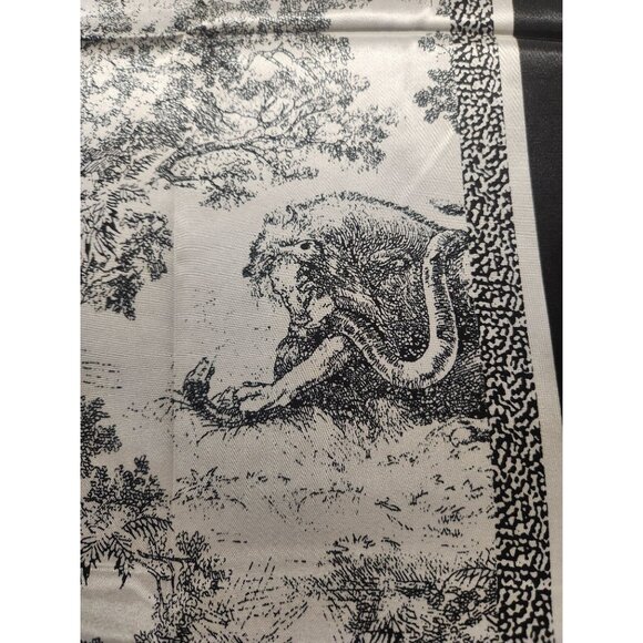 Black & White Affrican Animal Print Scarf 35x35 inch Satin Finish Square Design - Picture 13 of 13